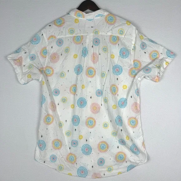 RVCA Luke Pelletier Fireworks AOP Short Sleeve Pocket Button Shirt Mens XL - Picture 3 of 8